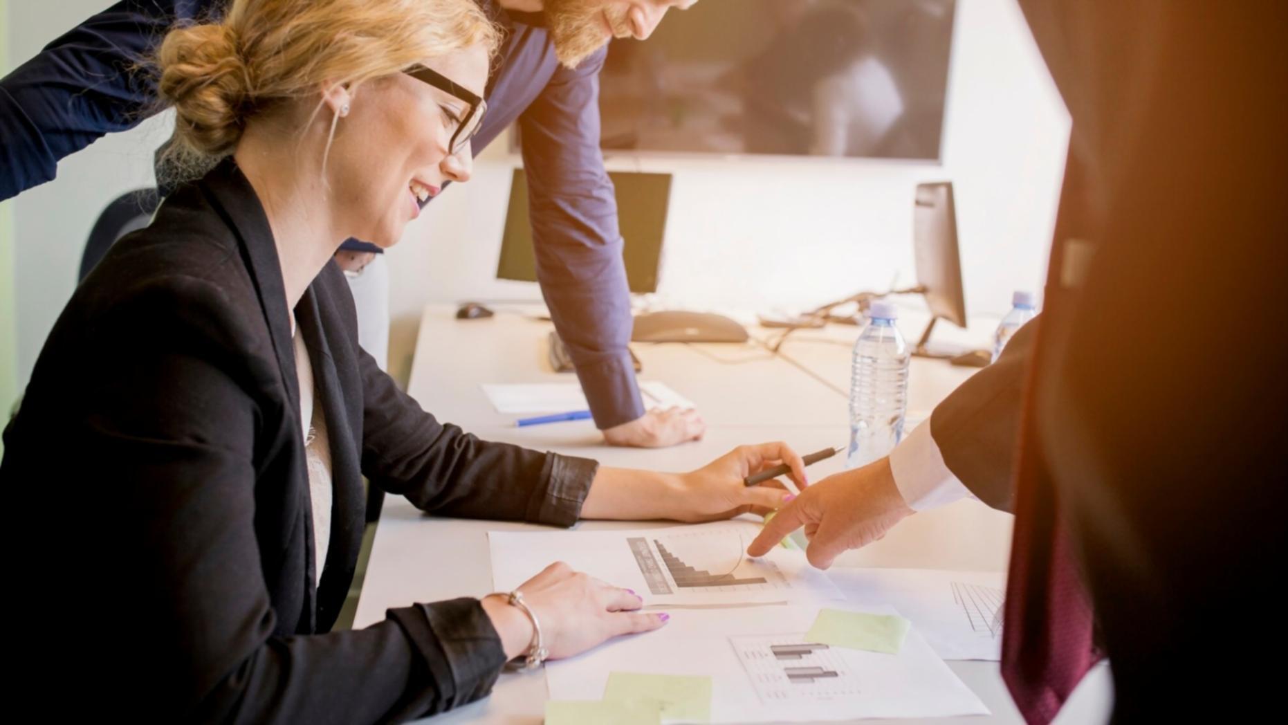 Finance professionals participating in budget presentation workshop